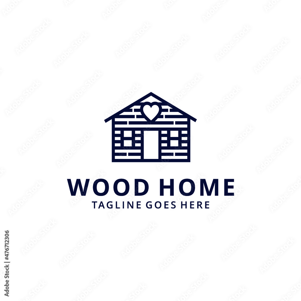 Illustration of a wooden house vector design. Logo design for construction companies.