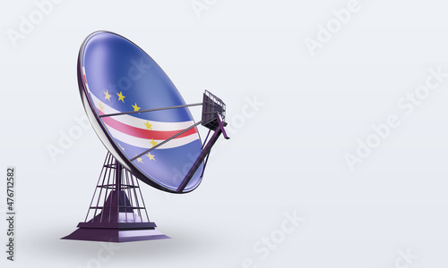 3d satellite Cape Verde flag rendering left view