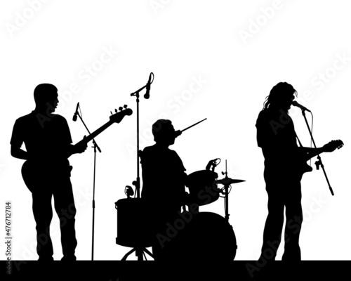 Musical group people in concert on stage