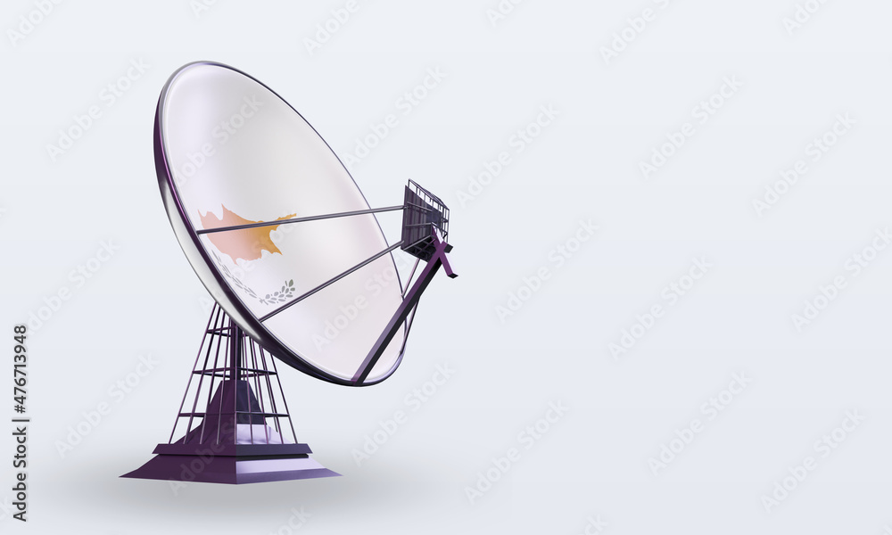 3d satellite Cyprus flag rendering left view 3d satellite Cyprus flag rendering left view