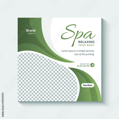 Spa Social Media Post or Web Banner Design Template