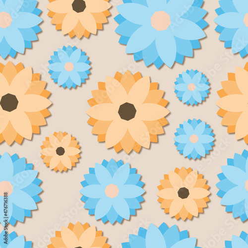 seamless pattern flowers flat