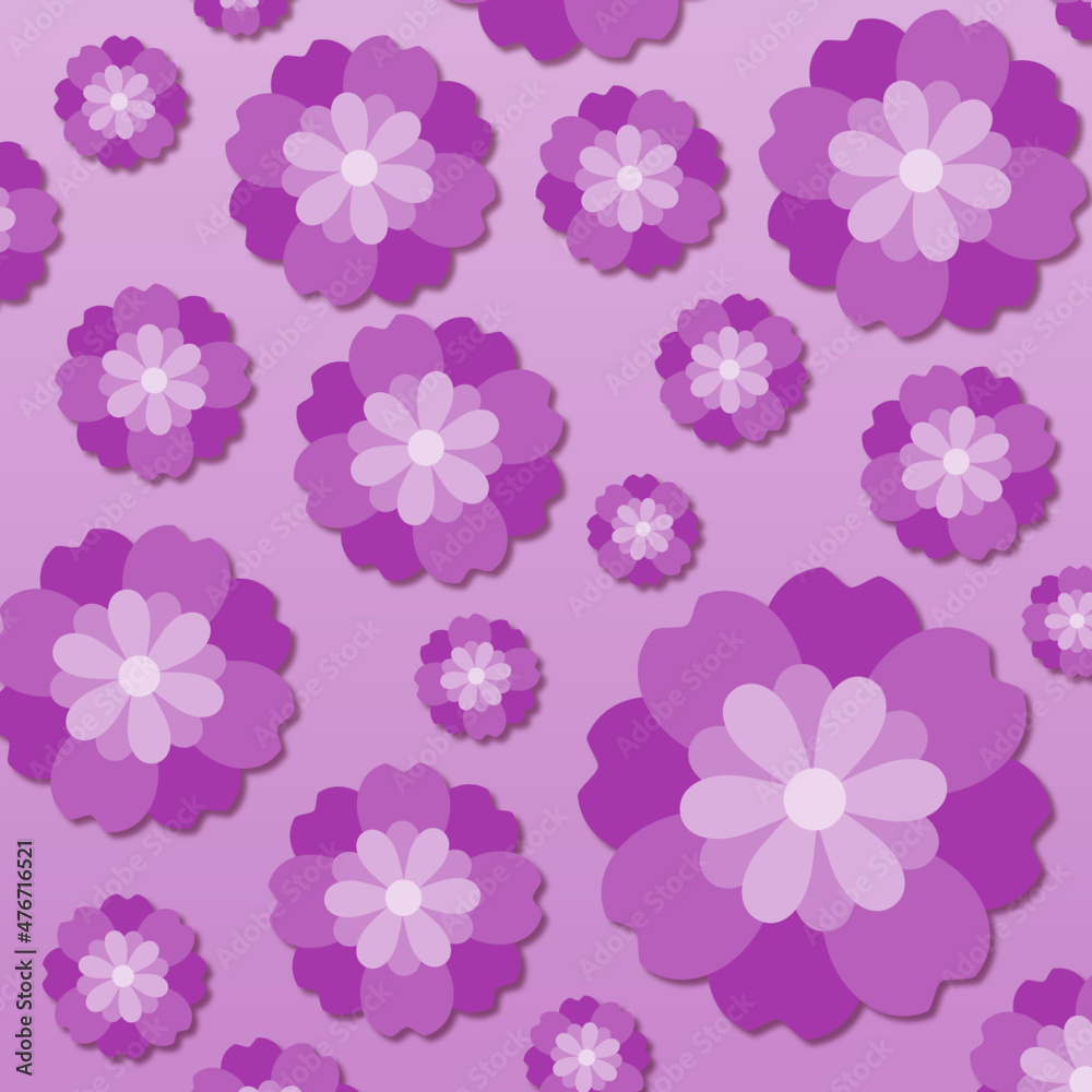 seamless pattern flowers flat