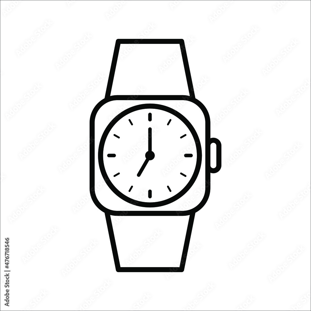 Watch vector icon. Clock flat illustration on white background. eps 10