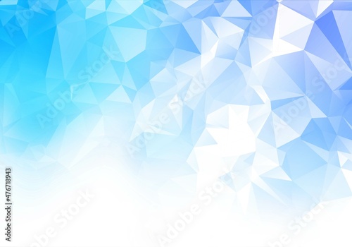 Blue white low poly triangle shapes background