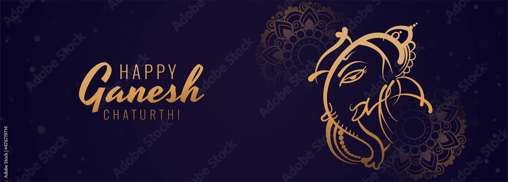 Happy ganesh chaturthi festival creative banner background