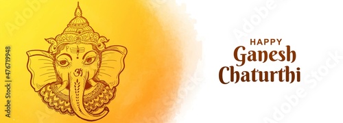 Indian festival for ganesh chaturthi card banner background