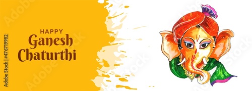 Indian festival for ganesh chaturthi card banner background