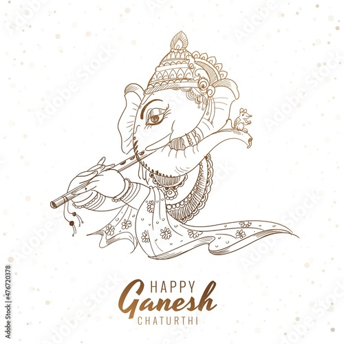 Artistic sketch ganesh chaturthi festival card background