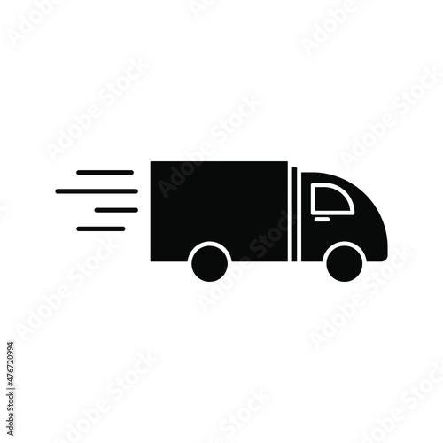 fast delivery truck icon, express delivery, quick move color editable