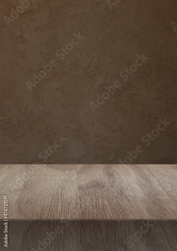 Fototapeta Naklejka Na Ścianę i Meble -  Empty wooden shelf. Wall background 