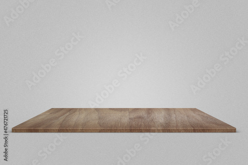 Canvas Wooden empty podium. Gray background