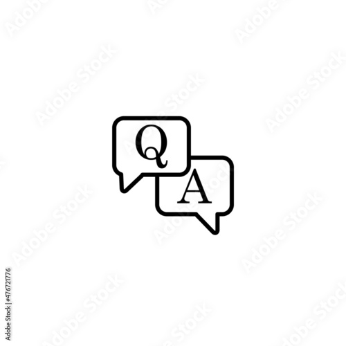 FAQ, questions and answers icon. Line, glyph and filled outline colorful version, Q and A speech outline and filled vector sign. Symbol, logo illustration. EPS 10