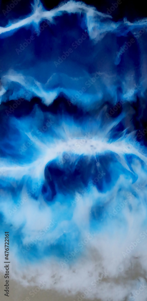 Fototapeta premium Epoxy resin. Imitation of the sea and waves. Can be used as a background