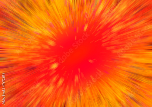 Motion blur towards the center. Orange-yellow colors