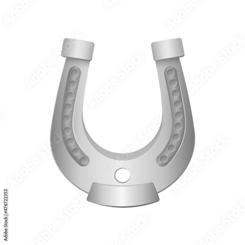 Silver horseshoe. Fortune symbol of good luck