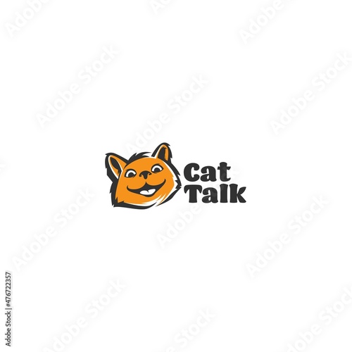 Fototapeta Naklejka Na Ścianę i Meble -  Modern design CAT TALK cute orange logo design