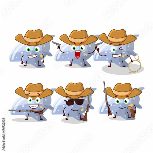 Cool cowboy plane blue gummy candy cartoon character with a cute hat