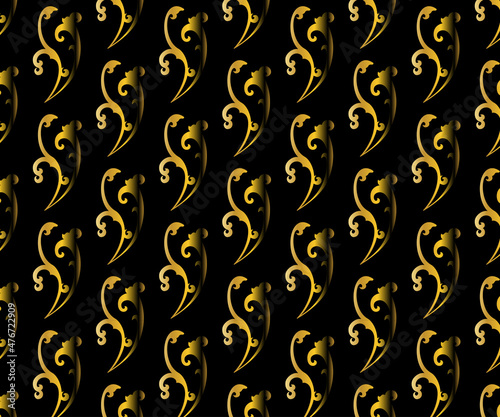 Indian floral style decorative pattern in gradient color on black color background .