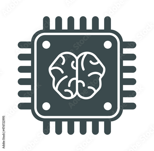 
Processor chip vector icon for graphic design, logo, website, social media, mobile app, ui illustration. Illustration on a white background.