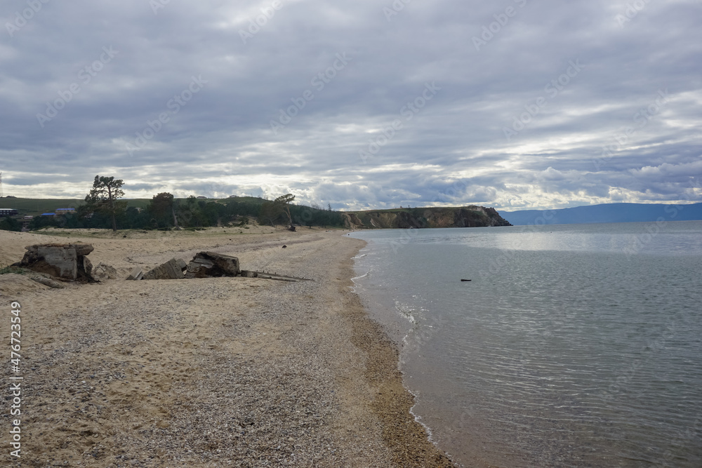 Saray beach on Olkhon island at Baikal