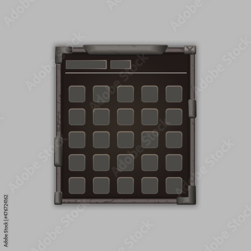 Inventory cells for computer game template