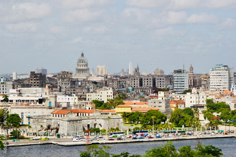 View of the Havana Capitol and the Stella on Revolution Square, Cuba