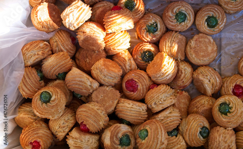 Fotografie, Obraz almond paste cakes in a market