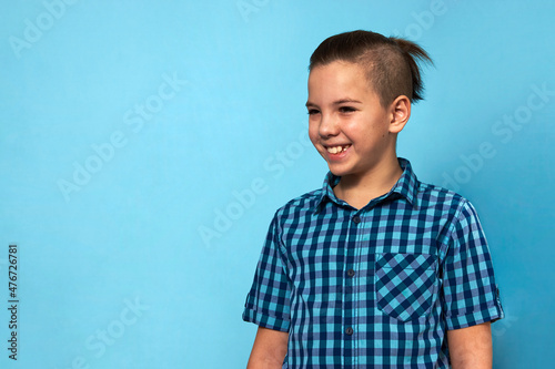Handsome boy portrait with stylish hairstyle