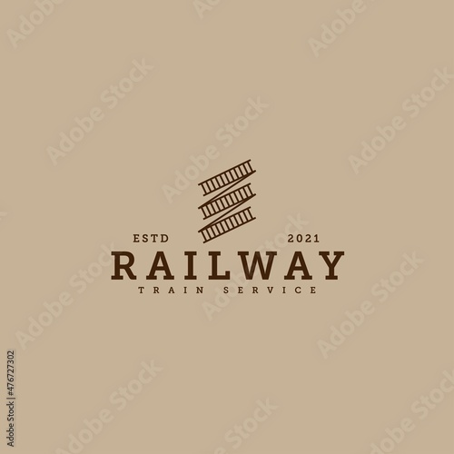 Minimalist design RAIL WAY transport logo design