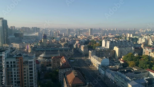 Wallpaper Mural Aerial view of the Besarabsky market and Khreschatyk street in Kiev at sunrise Torontodigital.ca