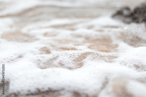 close up of a white knitted fabric