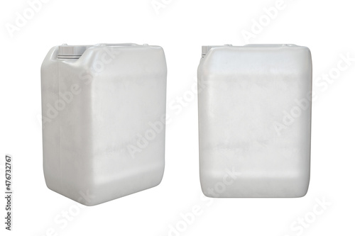 Plastic canister two types of white on a white background, 3d render