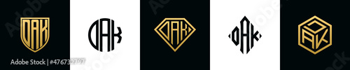 Initial letters DAK logo designs Bundle