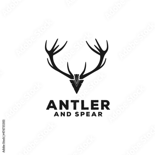 Spear Stag Deer Buck Antler Arrowhead for Hunting logo