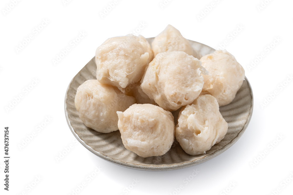Fresh cuttlefish ball isolated on white background. Fresh cuttlefish ball isolated on white background.