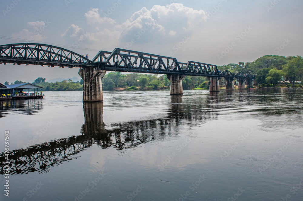 The Bridge over the river Kwai in Kanchanaburi is a World War II memorial and a popular tourist destination in Thailand