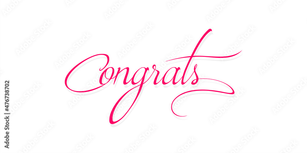 Thin Cursive Creative Calligraphy of Congrats Word. Editable