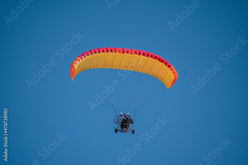 paragliding in the sky