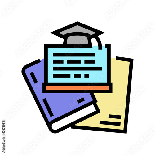 graduate program color icon vector. graduate program sign. isolated symbol illustration