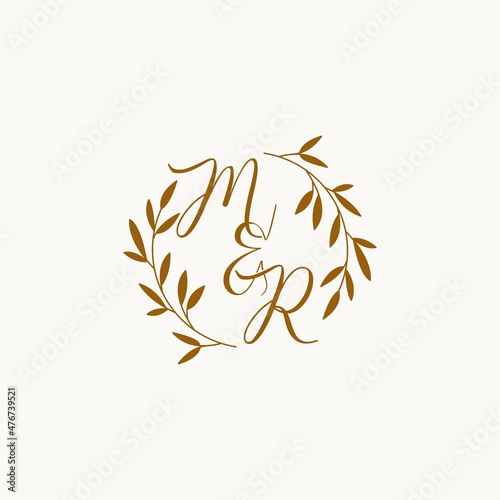 MR initial wedding monogram logo