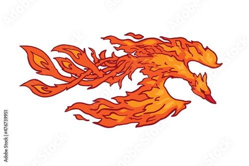 Phoenix isolated on white background vector illustration