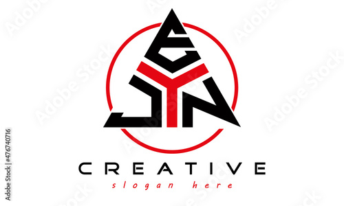 emblem badge with wings JEN letter logo design vector, business logo, icon shape logo, stylish logo template
