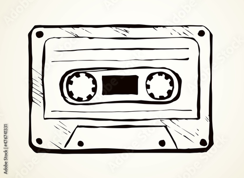Cassette. Vector drawing icon sign