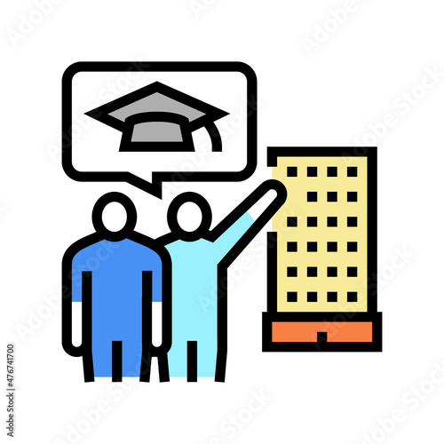 freshmen admission color icon vector. freshmen admission sign. isolated symbol illustration