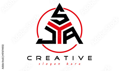 emblem badge with wings JAS letter logo design vector, business logo, icon shape logo, stylish logo template
