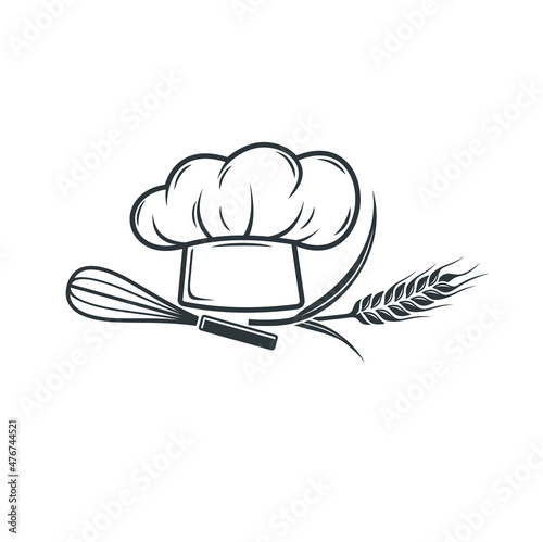 illustration of chef hat and wheat 