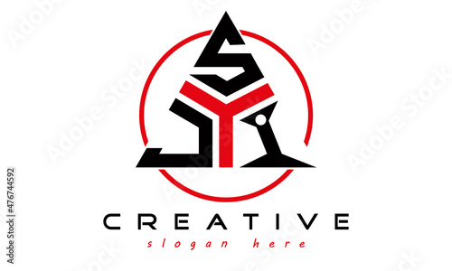 emblem badge with wings JSI letter logo design vector, business logo, icon shape logo, stylish logo template

