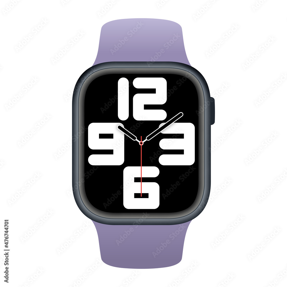Smart Watch with watch face numbers mockup. Smart Watch with watch face numbers mockup.