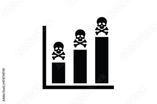 Graphs And Charts About Mortality on white background for website, application, printing, document, poster design, etc. vector EPS10